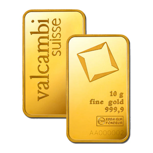 Valcambi Suisse 10g Fine Gold 999.9 Purity 24KT - FKJGBR24K6064