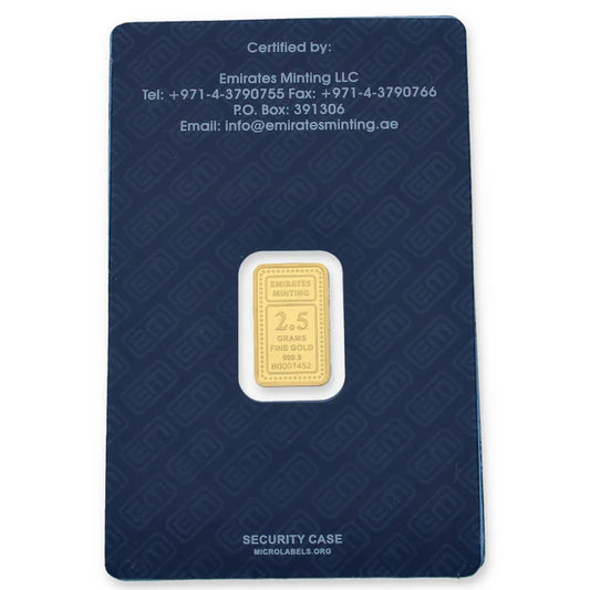 Emirates Minting 2.5 Grams Museum of the Future and Emirates Towers Gold Bar 999.9 Purity - FKJGBR24K2296