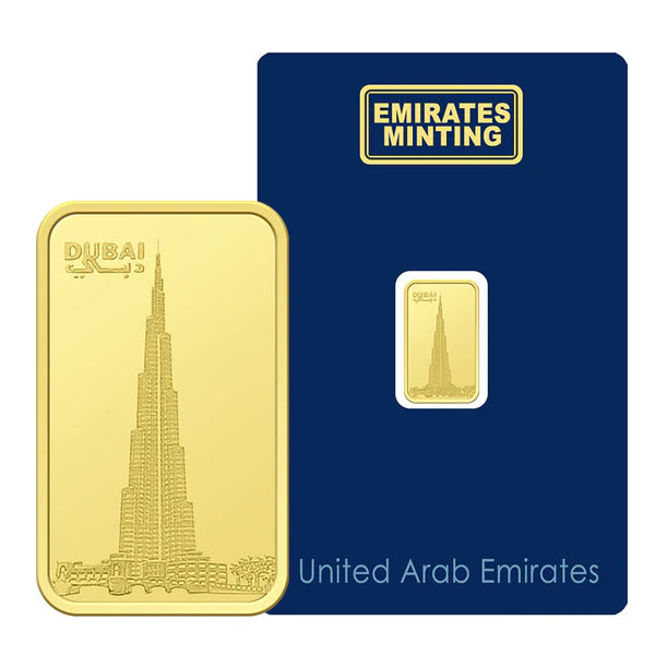 Emirates Minting 1 Gram Burj Khalifa Gold Bar 999.9 Purity - FKJGBR24K2321