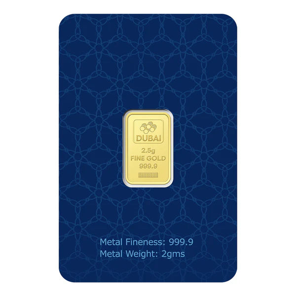 Dubai 2.5 Grams Pure 999.9 Fine Gold Bar - FKJGBR24K2241