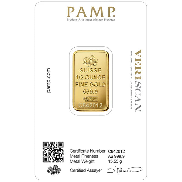 Pamp Suisse Queen Fortuna 1/2 Ounce Gold Bar 24KT - FKJGBR24K2167