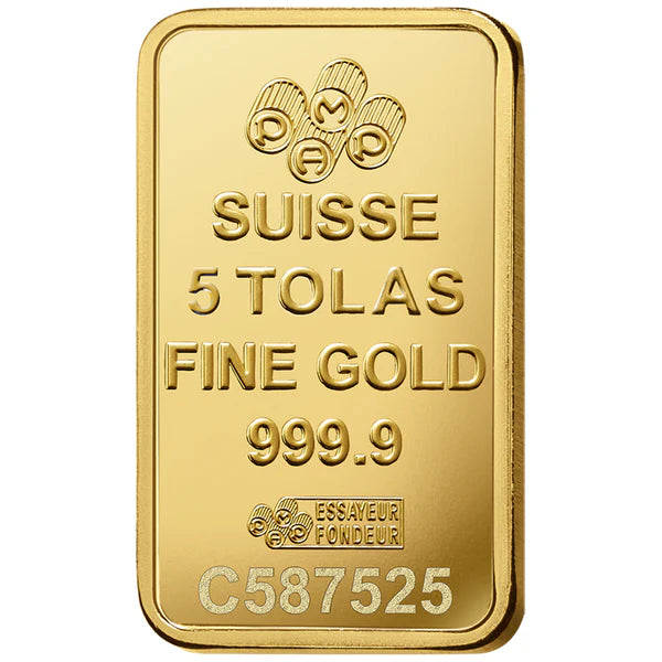 Pamp Suisse Queen Fortuna 5 Tola Gold Bar 24KT - FKJGBR24K2182