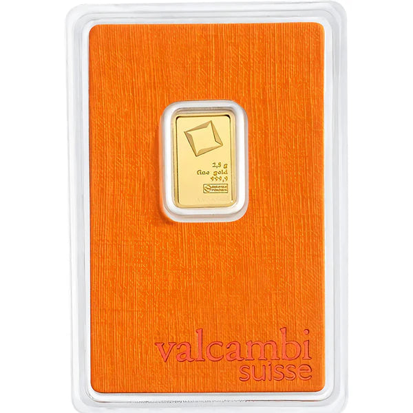 2.5 Gram Gold Bar 24KT Valcambi Suisse Gold - FKJGBR24K2163